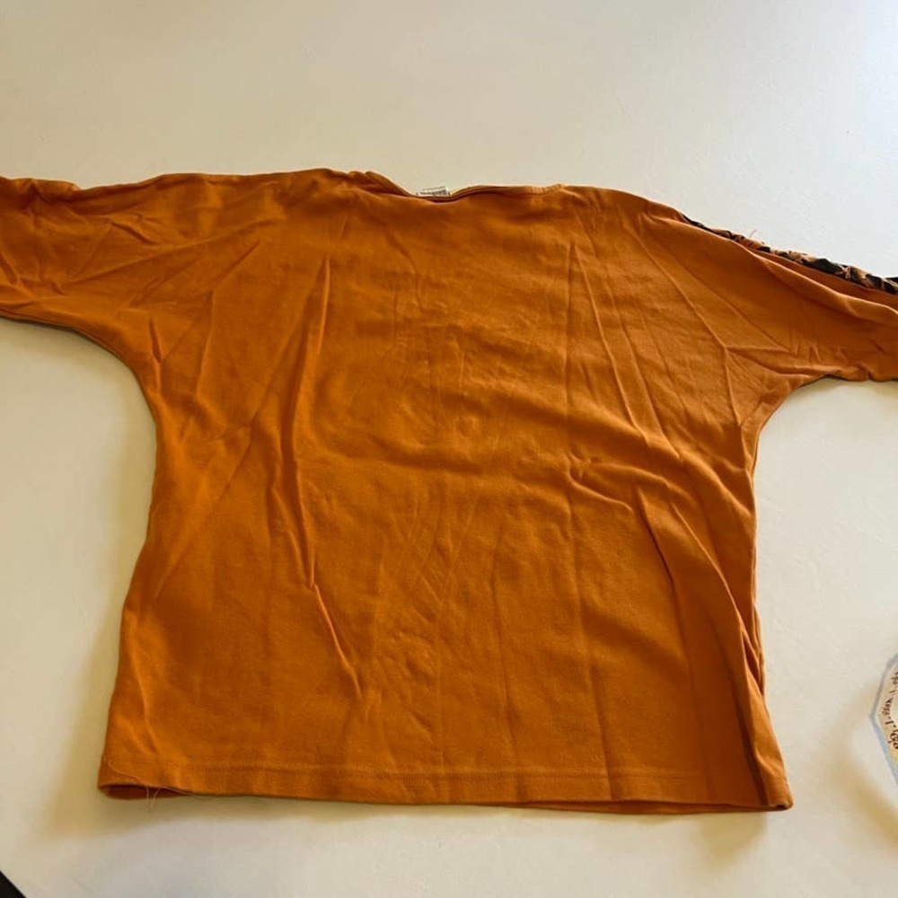 CEDARS orange black embroidered cotton top M - Picture 8 of 8